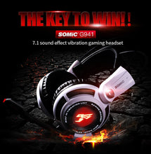 Load image into Gallery viewer, Somic G941 Gaming Headset 7.1 Virtual Surround Sound Headphone with Microphone Stereo headphones vibrate for PC computer Laptop