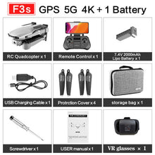 Load image into Gallery viewer, F3 drone GPS 4K 5G WiFi live video FPV quadrotor flight 25 minutes rc distance 500m drone HD wide-angle dual camera