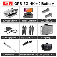 Load image into Gallery viewer, F3 drone GPS 4K 5G WiFi live video FPV quadrotor flight 25 minutes rc distance 500m drone HD wide-angle dual camera