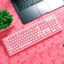Load image into Gallery viewer, Mouse Keyboard Set Gaming Mechanical Keyboard Wired Mouse Headphone with Microphone Breathing Light for PC Computer Laptop Pink
