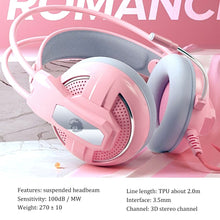 Load image into Gallery viewer, Mouse Keyboard Set Gaming Mechanical Keyboard Wired Mouse Headphone with Microphone Breathing Light for PC Computer Laptop Pink