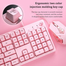 Load image into Gallery viewer, Mouse Keyboard Set Gaming Mechanical Keyboard Wired Mouse Headphone with Microphone Breathing Light for PC Computer Laptop Pink