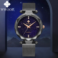 Load image into Gallery viewer, 2020 New Starry Sky Women's Watch WWOOR Fashion Elegant High-end Black Ladies Quartz Wristwatch Luxury Dress Gifts Women Watches