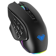 Görseli Galeri görüntüleyiciye yükleyin, AULA RGB Gaming Mouse 10000 DPI Side Buttons Macro Programmable Ergonomic 14 Key Wired USB Backlit Gamer Mice for Laptop Desktop