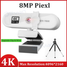 Загрузить изображение в средство просмотра галереи, 4K Webcam Full HD 1080P Web Camera For PC Computer Laptop Video Record Autofocus Lens 8MP Webcam With Microphone Privacy Cover