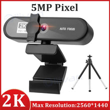 Загрузить изображение в средство просмотра галереи, 4K Webcam Full HD 1080P Web Camera For PC Computer Laptop Video Record Autofocus Lens 8MP Webcam With Microphone Privacy Cover