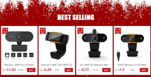Load image into Gallery viewer, 1080P Webcam Full HD Web Camera With Built-in Microphone USB Plug Web Cam For PC Computer Laptop Desktop YouTube Skype Win10