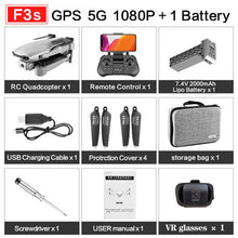 Load image into Gallery viewer, F3 drone GPS 4K 5G WiFi live video FPV quadrotor flight 25 minutes rc distance 500m drone HD wide-angle dual camera
