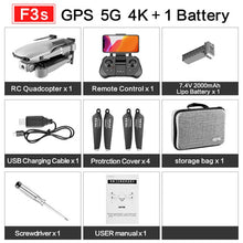 Load image into Gallery viewer, F3 drone GPS 4K 5G WiFi live video FPV quadrotor flight 25 minutes rc distance 500m drone HD wide-angle dual camera
