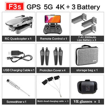 Load image into Gallery viewer, F3 drone GPS 4K 5G WiFi live video FPV quadrotor flight 25 minutes rc distance 500m drone HD wide-angle dual camera

