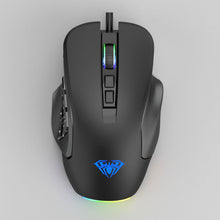 Load image into Gallery viewer, AULA RGB Gaming Mouse 10000 DPI Side Buttons Macro Programmable Ergonomic 14 Key Wired USB Backlit Gamer Mice for Laptop Desktop

