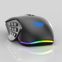 Load image into Gallery viewer, AULA RGB Gaming Mouse 10000 DPI Side Buttons Macro Programmable Ergonomic 14 Key Wired USB Backlit Gamer Mice for Laptop Desktop
