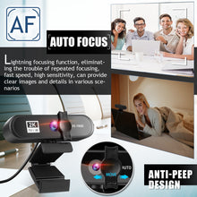 Load image into Gallery viewer, 4K Webcam Full HD 1080P Web Camera For PC Computer Laptop Video Record Autofocus Lens 8MP Webcam With Microphone Privacy Cover

