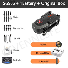 Load image into Gallery viewer, SG906/SG906 Pro 2 drone 4k HD mechanical 3-Axis gimbal camera 5G wifi gps system supports TF card drones distance 1.2km

