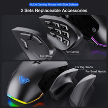 Load image into Gallery viewer, AULA RGB Gaming Mouse 10000 DPI Side Buttons Macro Programmable Ergonomic 14 Key Wired USB Backlit Gamer Mice for Laptop Desktop
