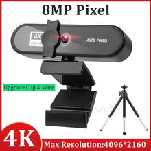 Load image into Gallery viewer, 4K Webcam Full HD 1080P Web Camera For PC Computer Laptop Video Record Autofocus Lens 8MP Webcam With Microphone Privacy Cover
